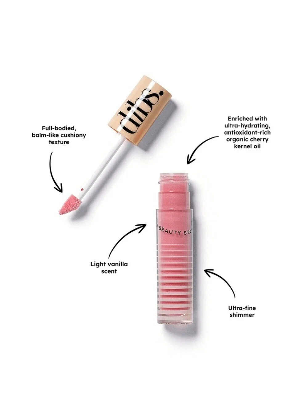 Dibs Go To Glossy Balm in Effortless Pink, NIB